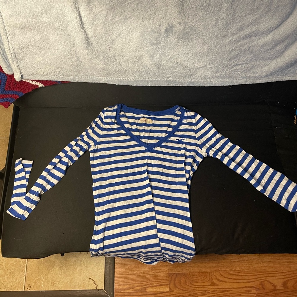 Size Large Hollister Striped Long Sleev